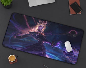 リーグ・オブ・レジェンドにインスパイアされたゲーミングデスクマットLux、PCゲーマー向け拡張マウスパッド、ゲーミングセットアップ用大型デスクパッド