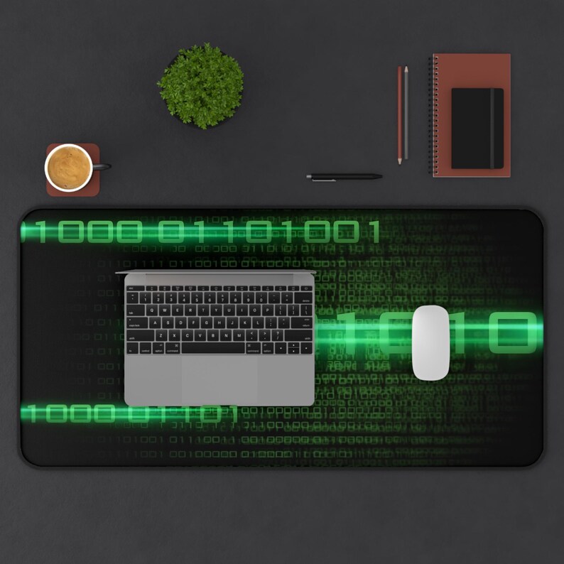 Green Binary Code Desk Mat image 7