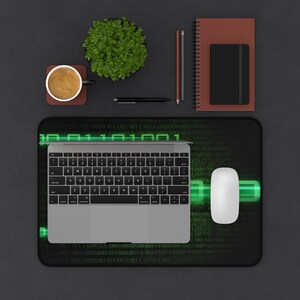 Green Binary Code Desk Mat image 9