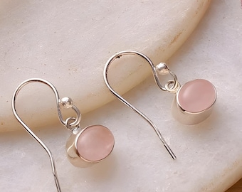 Rose Quartz Earrings - Crystal Earrings - Rose Quartz Dangle Earrings - Drop Earrings - Crystal Earrings - Rose Quartz Points