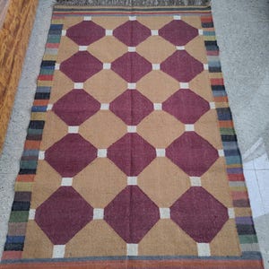 Wool Jute Kilim Rug, Handwoven Wool Jute Rug, Kilim Jute Rug, Flatweave Rug, Bohemian Rug, Indian Dhurrie Rug, Indoor Outdoor Rug,