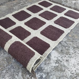 Wool Jute Traditional Kilim Rug, Indian Rug, Vintage Rug, Oushak Rug, Vintage Kilim Rugs, Kilim Rug Indian Handwoven Wool Jute Rug Dhurrie