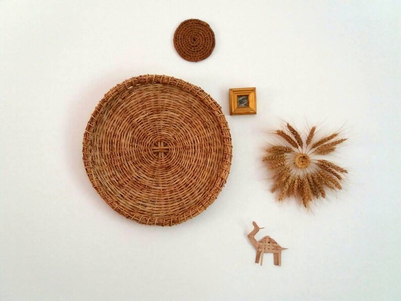 Wall Hanging Wicker Trays Round Woven Basket Tray Rattan Etsy