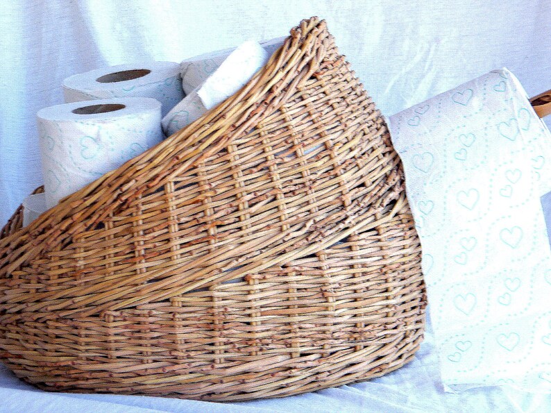 Wicker Bathroom Basket Storage Basket Toilet Paper Basket Etsy