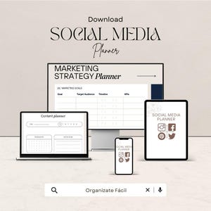 Social Media Planner Printable | Marketing Strategy Template | Content Calendar | Business Planner | Canva Editable Planner