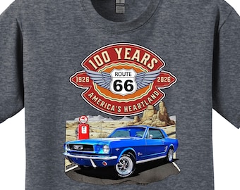 Route 66 100th Anniversary 1966 Ford Mustang Historic 66 Classic Car T-Shirt