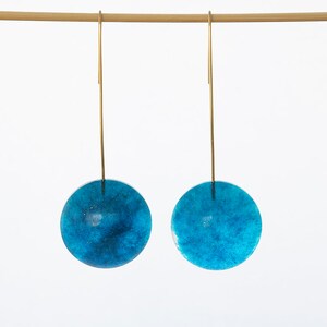Blue dome dangle earrings