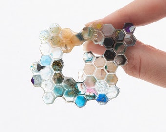 Abstract honeycomb pin
