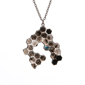 Black resin honeycomb pendant