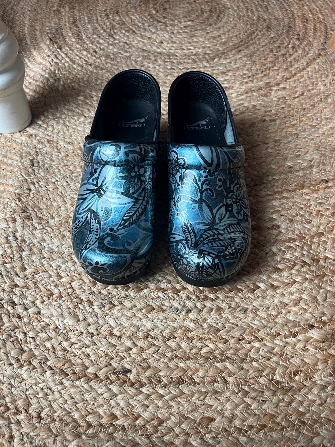 Dansko Clogs Size 37 Blue Floral Pattern Like New - Etsy