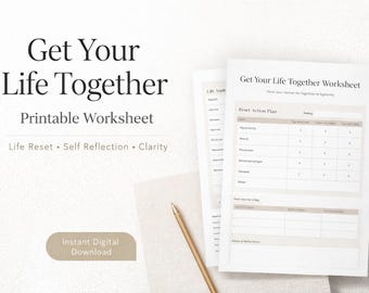 Hoja de trabajo para reiniciar tu vida / Metas, enfoque y claridad (Descarga digital en PDF)