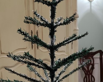 Árbol de plumas de ganso artificiales hecho a mano y hermoso, recortado individualmente, único en su tipo, reliquia instantánea de aproximadamente 16 a 18 pulgadas de alto x 12 de ancho