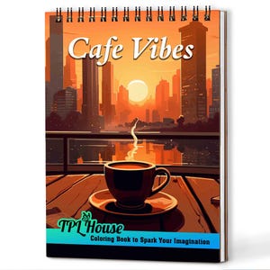 Cafe Vibes Coloring Book: Wooden Cover, Coffee Lover&#39;s Relaxation