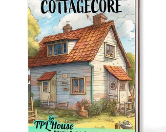Cottagecore Coloring Book: Handmade Wooden Cover or Paper Cover, Spiral Bound