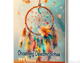 Dreamcatcher Coloring Book, Boho Art, Handcrafted Wooden Cover, Spiral Bound
