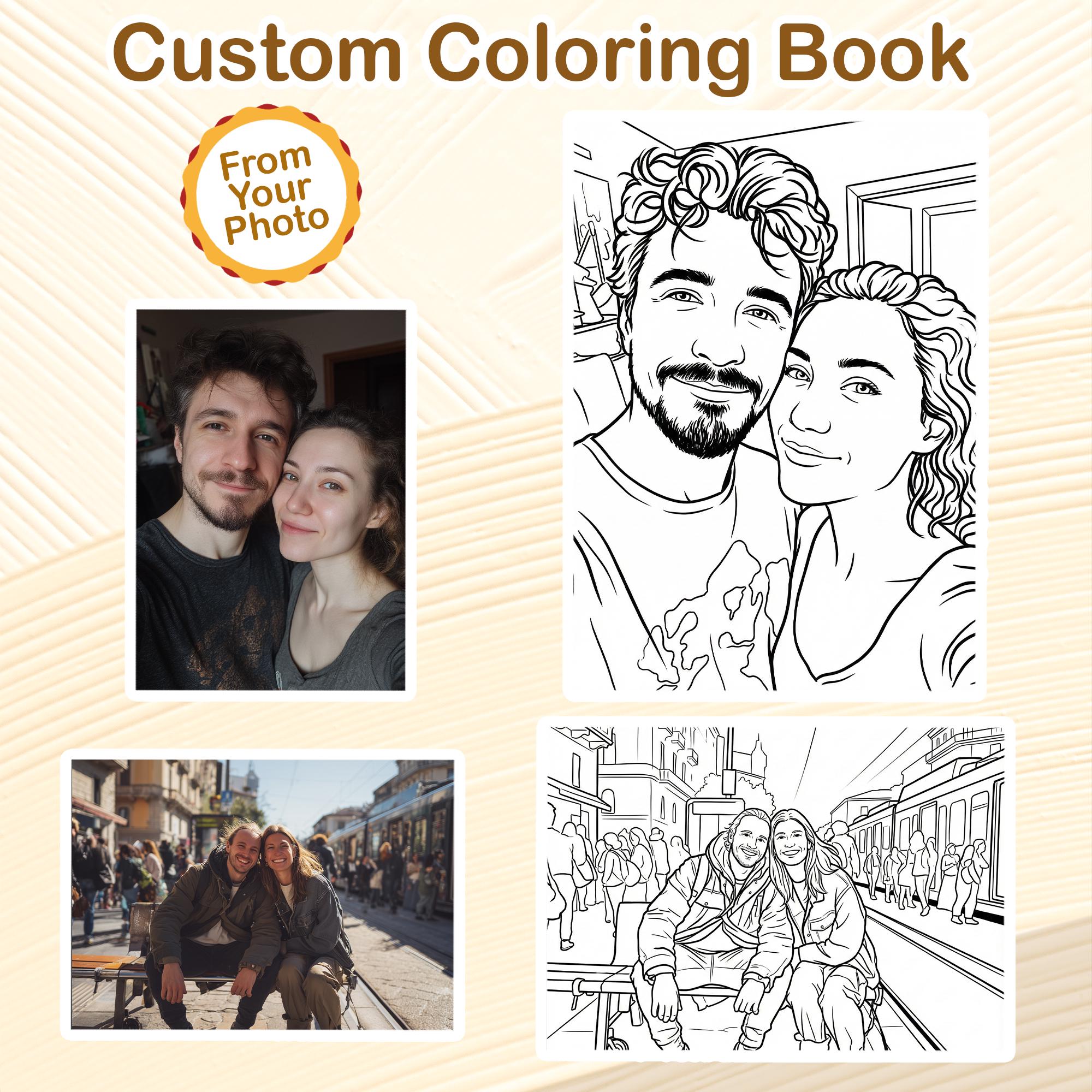 Custom Coloring Book From Photo – 12–48 Pages – Personalized Wooden ...