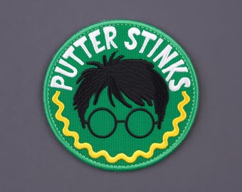 Aplique bordado termocolante "Potter Stinks / Apoie Cedric": Aplicação para fãs do filme