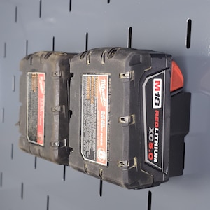Double Milwaukee M18 Battery Mount Fits US General Series 3 / ICON Hutch and Locker