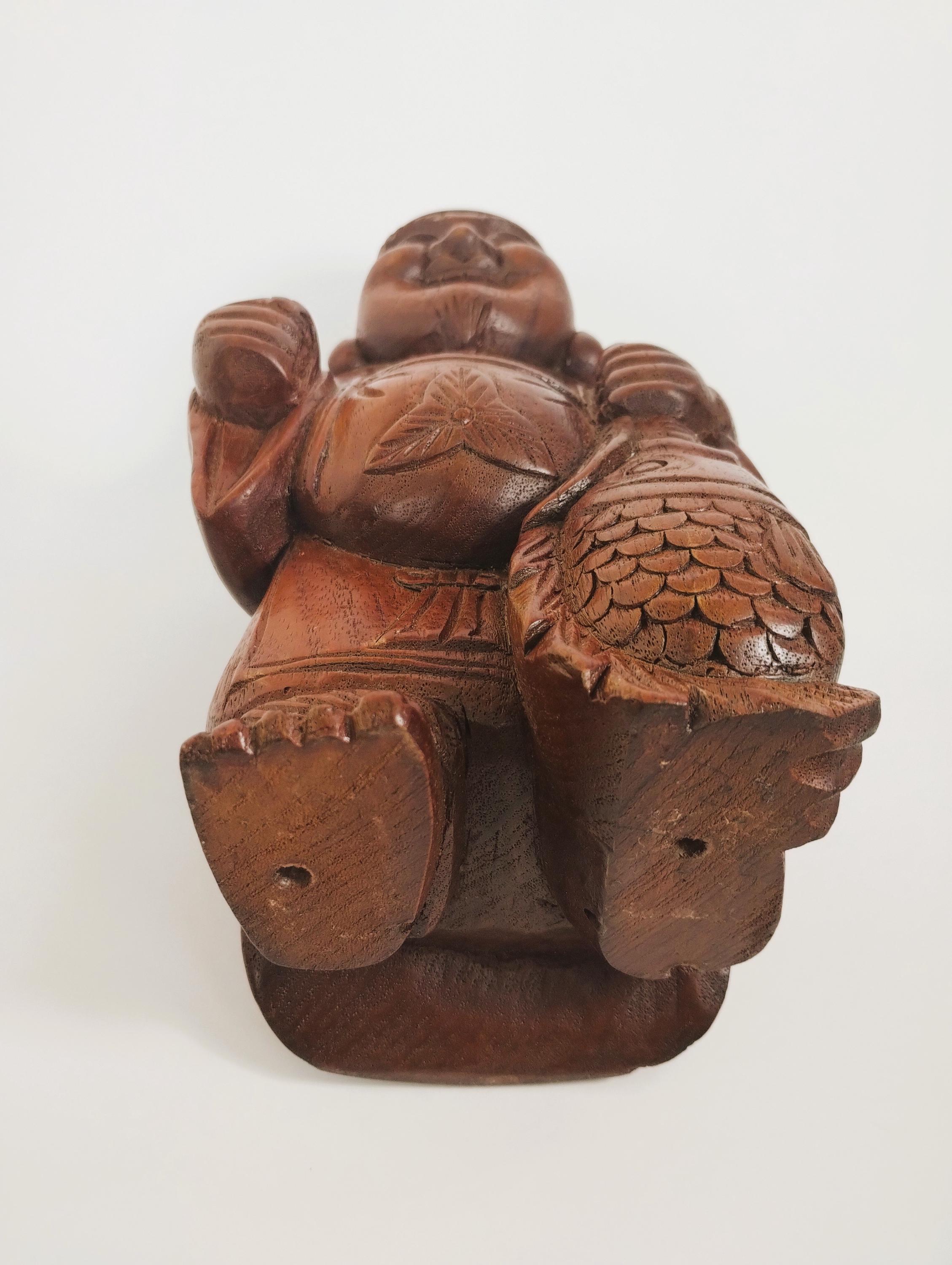木彫り 恵比寿像 鯛抱え 七福神 40cm 木彫彫刻 民芸品 ヴィンテージ木彫り恵比寿像｜鯛を抱く日本の福の神｜幸運と繁栄の像