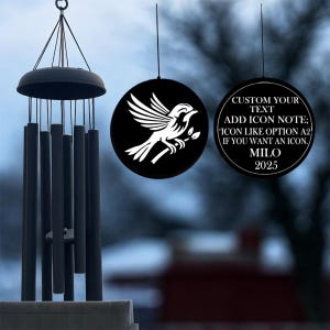 Personalized Wind Chimes, Personalized Name Tree of Life Metal Signs Waterproof Wind Chime for Outside, in Memory of Loss of Loved One Gifts