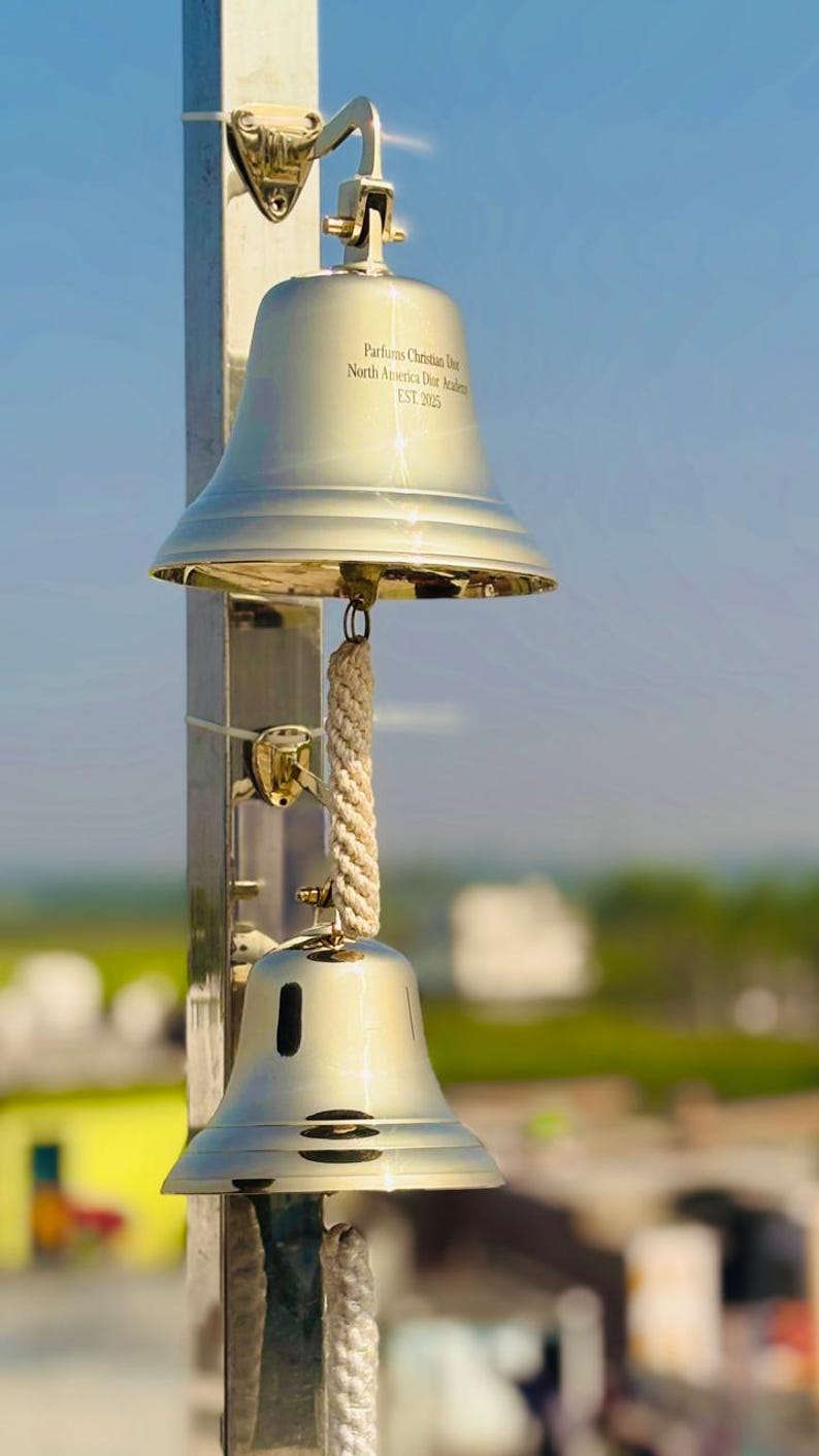Personalized Engraved Brass Bell - Custom Handmade Bell for - Engraved ...