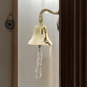 Personalized Brass Bell- Pure Brass Bell- Engraving Hanging Bell Indoor- Ship Boat Maritime Decor-Personalized Bell- Wall Decorative Gift.