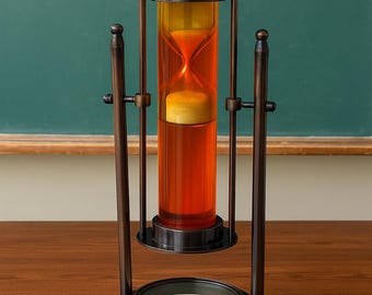 Vintage Brass Sand Timer with Compass & Color Liquid - 2 Minute