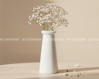 Naturstein Vase | Handgefertigte Minimal Vase | Moderne skulpturale Wohnkultur | Große Steinvase / Blumenvase