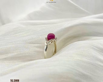 Sterling Silver Ruby Ring • Natural Pink Ruby Gemstone • Handmade Minimalist Ring • Dainty Everyday Jewelry • Gift for Her • July Birthstone