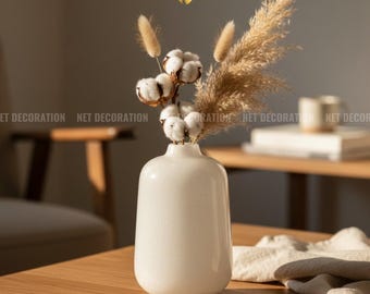 Naturstein Vase | Handgefertigte Stein Blumenvase | Minimale Wohnkultur | Moderne Tischvase | Neutrales Interior Styling