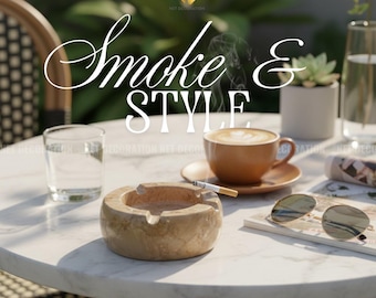 Natural Stone Ashtray Collection – Handcrafted | Marble, Travertine, Basalt | Elegant Home & Lounge Decor