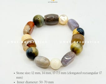 Decorative Stone Beaded Bracelets – Handmade Bead Jewelry, Everyday Accessories, Unisex Gift, Stackable Bracelets for Casual Style