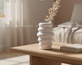 Massive Naturstein Vase | Handgefertigtes skulpturales Steindekor | Moderner Minimal Home Akzent | Statement Bodenvase