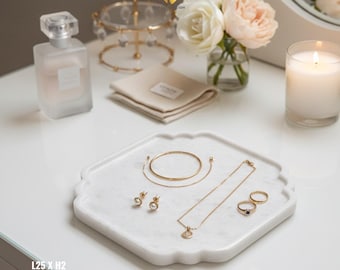 White Marble Plus-Shaped Plate • Cross Design Stone Tray • Hand-Carved Marble Dish • Minimalist Home Decor • DP-24