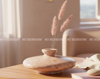 Natural Stone Pedestal Bowl | Handcrafted Marble & Travertine Decor | Sculptural Centerpiece | Minimal Home Styling