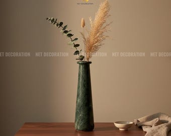 Tall Natural Stone Vase | Slim Sculptural Stone Vase | Minimalist Flower Vase | Modern Home Decor | Handcrafted Stone Decor