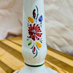 Vintage  Hand Painted  & Stamped Candle Stick