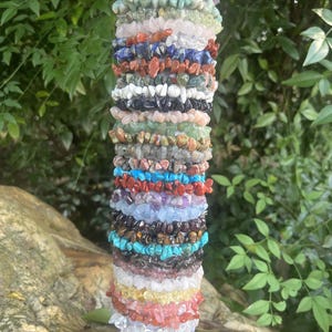 Pulsera de cristal natural, apilable y hecha a mano, regalo único para mujeres, adolescentes y amigas.