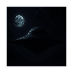Mystical UFO Matte Poster Art, Sci-Fi Wall Decor, Alien Aesthetic Artwork, Unique Gift for Space Lovers and Dreamers