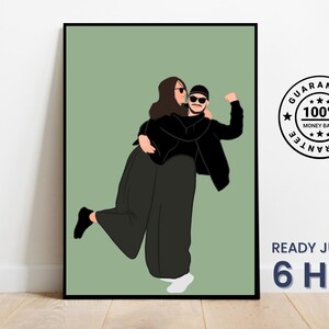 Faceless Portrait Custom Illustration, Personalised Portrait from Photo, Couple Portrait, Digital Drawing, Boyfriend Gift, Girlfriend Gift