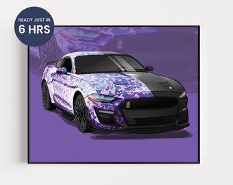 Retrato personalizado de coche, ilustración digital sin rostro, regalo personalizado (dibujo digital)