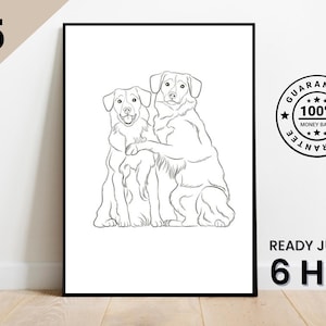 One Line Drawing , Custom Couple Portrait, Custom Family Gift, Personalized Wedding Anniversary Gift, Custom Line From Photo