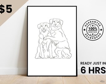 Dibujo de una línea, retrato de pareja personalizado, regalo familiar personalizado, regalo de aniversario de bodas personalizado, línea personalizada a partir de una foto