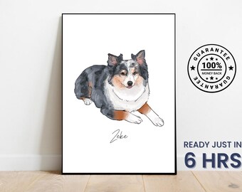 Retrato en acuarela pintado a mano a partir de una foto: Arte personalizado para aniversario de bodas