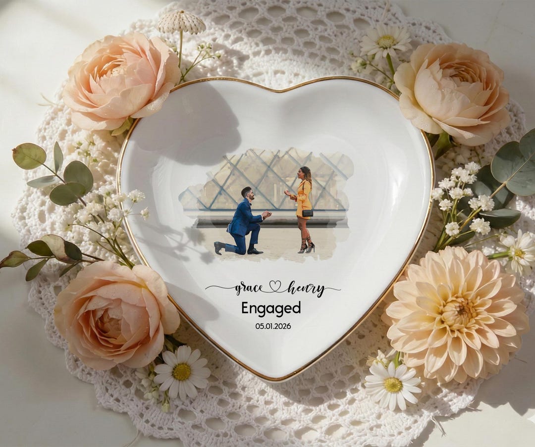 Personalized Engagement Ring Dish, Custom Proposal Portrait Photo ...