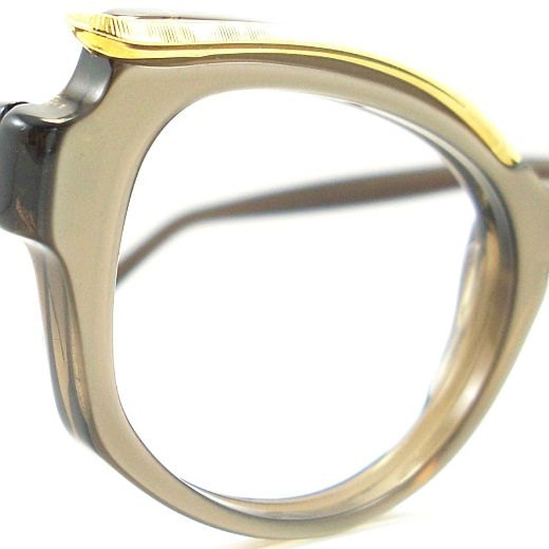 Vintage 50s Frame Beige Sand Cat Eye Glasses Eyeglasses Sunglasses New Eyewear image 1