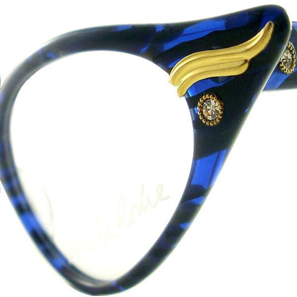 Vintage Cat Eye Glasses Eyeglasses Sunglasses New Frame Eyewear Blue And Black