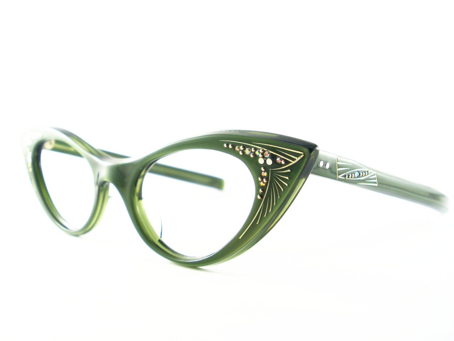 Cat Eye Glasses Green Vintage Eyeglasses Sunglasses New Frame Etsy