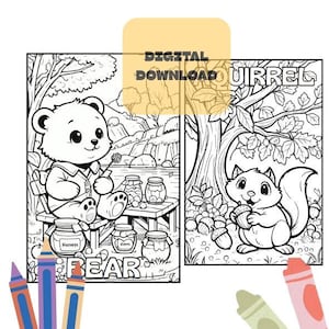 Kids Animal Coloring Book PDF | Forest Animals Printable Pages