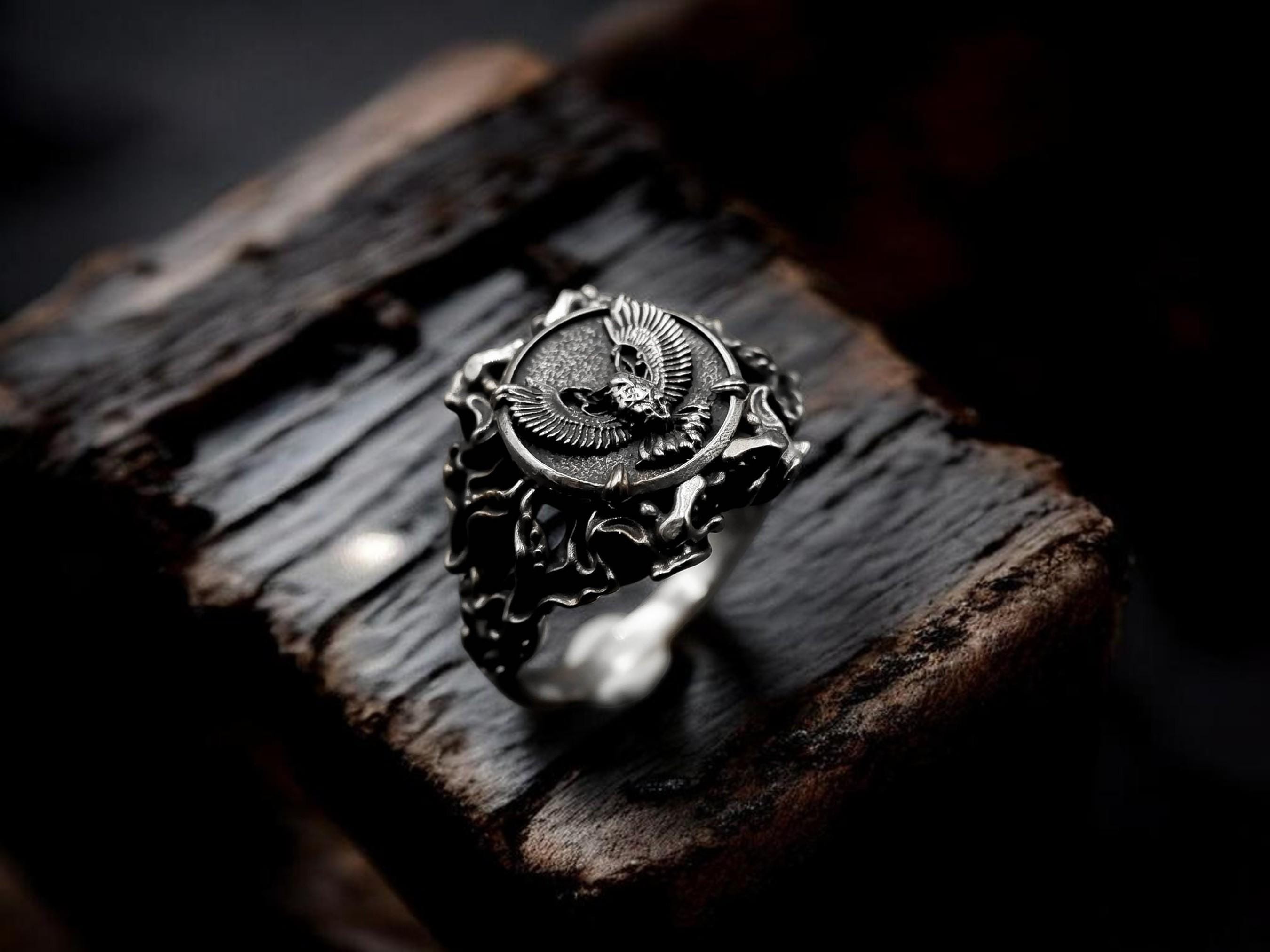 925 Sterling Silver Owl Ring : Nordic Bird Animal Jewelry for Women